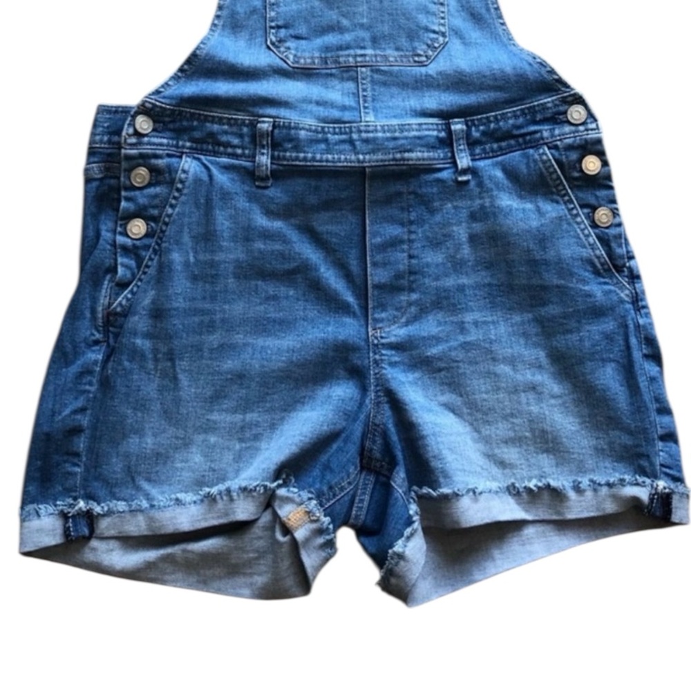 TOMMY HILFIGER Denim Shortalls in Washed Blue Size 0 — Y2K Vibes!!! - Picture 8 of 11